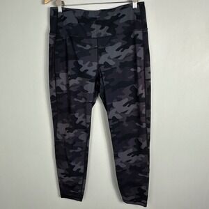 Lole Purple Camouflage High Rise Leggings Womens Size XL Active Pants Pocket Run